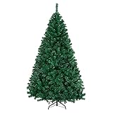 Yaheetech 6ft Hinged Spruce Christmas Tree Holiday Decoration Artificial Unlit Xmas Tree with 1000 PVC Flexible Tips, Green