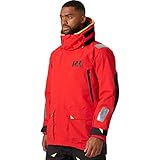 Helly-Hansen Skagen Waterproof Jackets for Men Featuring Windproof Sailing Fabric and Packable Neon Yellow Hood, 222 Alert Red - M