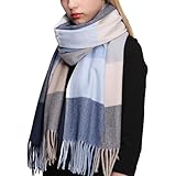 RIIQIICHY Winter Tartan Ladies Scarf Women Warm Blanket Pashmina Shawls and Wraps Chritmas Gifts