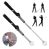 KBIBCK Golf Swing Training Aid, Retractable Golf Swing Training Aid, Telescopic Golf Swing Trainer for Indoor Practice, Golf Swing Practice Stick- Strength & Tempo Training for Chipping Hitting