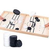 Fast Sling Puck Winner - Wooden Slingshot Hockey Game, Fun Paced Board Game for Parent-Child Interaction