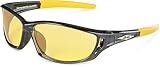 X Loop Polarized Sports Sunglasses for Men - UV400 Baseball Running Cycling Golf, Black - Yellow | Yellow, One Size