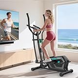 Elliptical Cross Trainer for Home, 16-Level Resistance Magnetic Elliptical Machine, Ultra-Quite Cross Trainer with LCD Monitor, Pulse Sensor for Home Gym, Weight Capacity 130KG