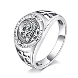 ONEFINITY Memento Mori Ring 925 Sterling Silver Memento Mori Ring Skull Stoic Jewellery for Men Women