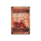 Krouterebs New Tin Sign Motorcycle Show&swap Meet Metal Tin Sign Rustic Wall Decor Suitable for Home and Kitchen Bar Man Cave Cafe Garage Wall Decor Retro Vintage 12x8 Inch