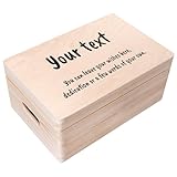Creative Deco Personalised Any Text Gifts for Women, Men, Girls or Boys | Unique Wish Custom Gift Box | Customised Wooden Storage Box with Hinged Lid | Perfect as a Keepsake or Decoration