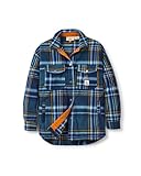 Passenger Women's East Recycled Polar Fleece Shirt (UK, Alpha, XXL, Regular, Regular, Rich Navy/Faded Denim Check)