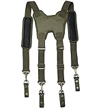Melo Tough Tactical Harness Tactical Suspenders 1.5 inch Police Suspenders for Duty Belt, Tactical Suspender Army Green Color, S, M, L, XL Adjustable Size