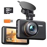 iZEEKER 4K Dash Cam, 2160P Car Camera with Free 32GB Card, Night Vision Dashcam with Loop Recording, G-Sensor Auto Lock, Parking Mode, WDR 400