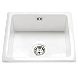 Astini Hampton 100 1.0 Bowl White Ceramic Undermount/Inset Kitchen Sink & Waste
