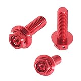 Autobahn88 Motorcycle Brake Master Cylinder Bolt Dress-up Kit, compatible with Ducati MH900e 2000-2002 (Red) (Set of 4)