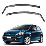 Ispeed Wind Deflectors For Fiat Grande Punto/Evo 2006-2019 3 Door Hatchback 2pc Set - Keep Your Car Ventilated in Rain - Reduce Wind Turbulence - Tinted In-Channel