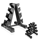 FK Sports 3 Tier Dumbbell Rack Storage Stand Tree Hex Vertical Weight Wide Home Gym fitness | Dumbells Holder Home Fitness Weight Rack Durable Steel, Black,120 kg