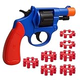 Kids Plastic Toy Gun With 8 Shot Ring Caps - Loud Sound Effects, Western Style, Spinning Ammo Barrel, Hand Held, Lightweight, Role Play and Fancy Dress Accessory for Kids 8 years+
