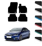 GCM - Car Floor Mats for Skoda Octavia Estate & Hatchback 2013 To 2020 - Anti Slip & Fit Car Mat with Clips Easy to Clean Car Carpet for All-Weather- Black Edging, Carpet