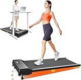 UREVO Walking Pad with Incline, Under Desk Treadmills for Home, Lightweight Walking Machine with wheeled, Manual Incline 9%, Remote Control and LED Display