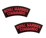 CL Distribution Pair Royal Marines Commando Red and Black Shoulders Flashes/Titles