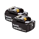 Makita Genuine BL1850B 18V 5.0Ah Battery Twin Pack for Makita DHP481Z, DHP458Z, DRT50ZJ, DSP600ZJ, DGA454Z, DJR187Z
