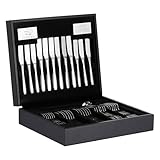 Viners Eden 44 Piece 18/10 Silver Stainless Steel Cutlery Set in Wooden Gift Box