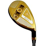 Japan WaZaki Single Hybrid Iron USGA R A Rules Golf Club with Cover,WLIII Model,Gold Finish,Adjustable,No 4, 20 Degree,Mens Senior Flex,65g Graphite Shaft,0.58 Grip,Right Handed
