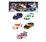Majorette Car Set Limited Edition 10 - Gift Set with 5 Model Cars (Renault, Porsche, Nissan, Bugatti, Chevrolet), Metal Cars with Freewheel, Each 7.5 cm, for Children from 3 Years