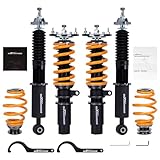 maXpeedingrods Coilover for BMW 3 Series E46 1998-2007 318i 330i 325i 328i 318d 320d 320i 325i 330d, 24 Levels Damper Adjustable Shock Absorber, Height Adjustable T6 Upgraded Lowering Kit, Gold