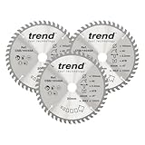 Trend Wood Circular Saw Blades, 160mm Diameter, 20mm Bore, 48 Teeth, 2.2mm Kerf, +15° Hook, TCT, Fine Finish, 3 Pack, CSB/160/3PK