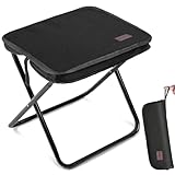 MOONCY Camping Stool, 33×26.5×32cm Folding Stools for Adults, Lightweight Mini Collapsible Stool for Hiking, Fishing and Picnic, Hold Up to 120kg, Black