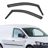 GEARCELL Black Wind Deflectors, Rain Guards Window Visor Compatible with Volkswagen CADDY MK3 MK4 2004-2020, in-Channel Side Shatterproof Sun Visor