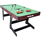 ALPIKA 6FT Folding Snooker Table Pool Table Set Steady Space Saving Billiards Table with All accessories, Great for Kids and Adults