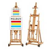 MEEDEN Easel Stand, Artist Easel, H-Frame Easel, Art Easels for Painting Adult, Adjustable Beech Wood Studio Easel, Painting Floor Easel Stand, Holds Canvas Art up to 77"