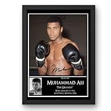 Muhammad Ali Signed Autograph Print Poster Black Framed Mounted Wall Art (10x12) Actor Artwork for Home & Office Decor Gift
