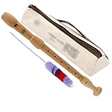 Music Recorder Instrument,Beginner Adult Baroque Alto Recorder, 8-Hole Wooden Professional Playing Flute Instrument, Storage Bag + Cleaning Stick