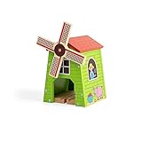 Bigjigs Rail Country Windmill Toy Train Tunnel - Bigjigs Train Accessories, Wooden Train Track Accessories, Windmill for Train Set, Trains for Kids