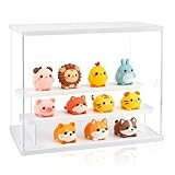 Axincardarm Acrylic Display Case 3 Tier Clear Acrylic Box with Door, Display Cases For Collectibles Miniature Figurines Models, 32 x 26.4 x 18cm