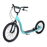 Osprey BMX Scooter | Adult Scooter with Big Wheels, Adjustable Handlebars and Off-Road Calliper Brakes, Blue