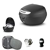 Compatible with Honda VFR 750 R RC30 Luggage Box Shad 26 Litres Black+Secure Lock System + Motorcycle-SCOOTER Luggage Plate for Integral Helmet-JET-Modular Universal