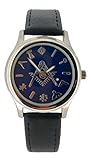 WESTIME Masonic Freemason Square and Compass Blue Dial Leather Wrist Watch