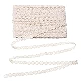 Lnngub 15 Yards Vintage Cotton Lace Ribbon Beige Crochet Lace Trim for Sewing,Gift Wrapping,DIY Craft,Bridal Wedding Decoration(0.39" Wide)