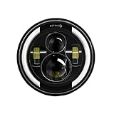 GOINTDJD Headlight Headlights H4 7-inch LED For Foruaz For Hunter Crescent Angel Eye Daytime Running Light 6000K White 100000LM 1000W High-power Car Headlight(1 Piece)