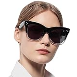 OCCI CHIARI Vintage Sun Reading Glasses for Women 2.5 U V400 Sunglasses Womens Outdoor Readers Rectangle Sun Glasses (Transparent,250)