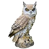 Owl Statue Owl Garden Ornament Resin Material for Patio, Backyard and Outdoor Decorations 11 * 8 * 18cm (White)
