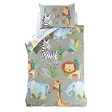 Rapport Home Rumble In The Jungle Kids Duvet Set Toddler's Bedding Set, Green