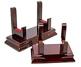 Premium Quality Rosewood Plate Silver Salver Display Stand With Engraved Plaque (Black Plaque, Small) - Engraved - Enter Your Own Custom Text