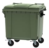 Office Needs Direct Green Wheelie Bin Polyethylene 1100 Litre Wheeled Recycling Waste Bin
