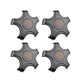 CoolKo Telsa Aero Wheels Cap Kits for Original Standard Rims Center Caps Hubcaps Cover - Tesla Model 3 (Titanium Deep Gray with Red T Logo)