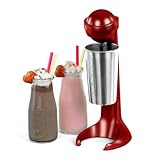 Wicked Gizmos Red Retro Milk Shake Milkshake Maker 500ml Stainless Steel Mixing Cup Ideal for Delicious Frothy Milkshakes, Protein Shakes, omelete mixes or Even Mixing Cocktails