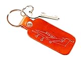 Hand Carved Premium Quality Leather Keyring - Handmade Piper Arrow Plane Keychain