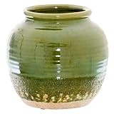 Seville Collection Squat Vase - Ceramic - L18 x W18 x H17 cm - Olive
