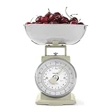 Salter SA00562CFEU12 Timeless Mechanical Kitchen Scale – Baking Scale with 5 kg Capacity, 1 Litre Dishwasher Safe Bowl, Analogue Food Scale, Classic Design, Easy Read Large Dial, 22cm Height, Cream